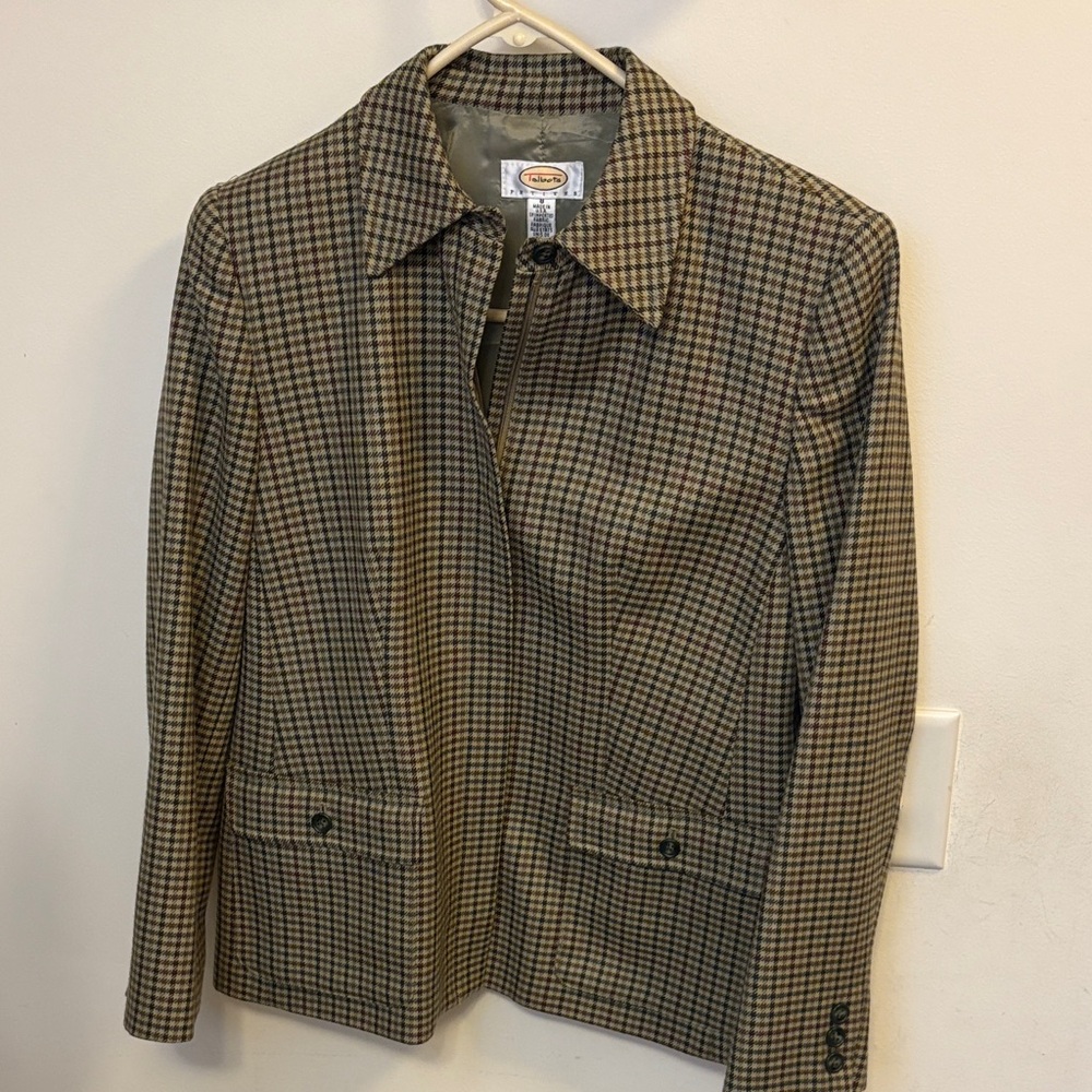 Talbots Brown and Black Houndstooth Blazer